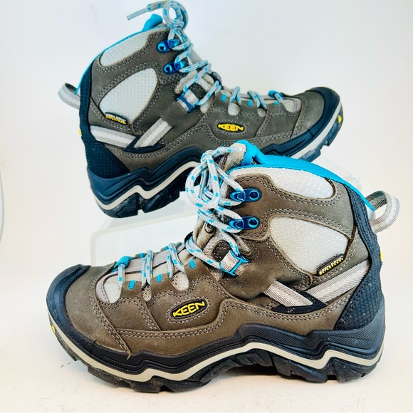 KEEN Big Kid Women's Gray Blue Durand Mid Waterproof Hiking Boots 5.5 EU 35.5 - Picture 5 of 11